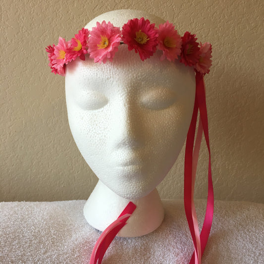 Extra Small Wreath - Light & dark pink small daisies