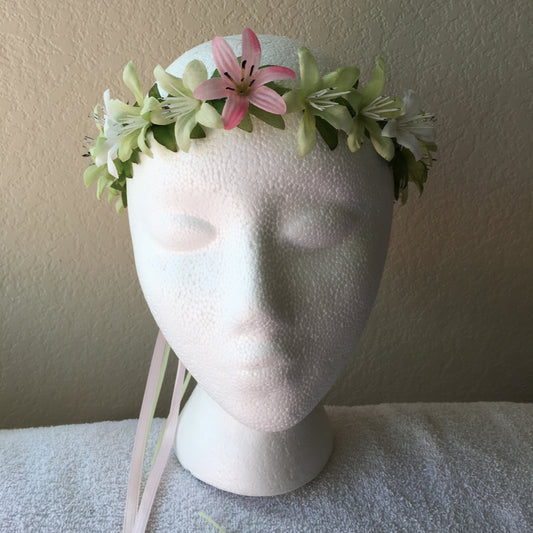 Extra Small Wreath - White, green, & pink flowers +