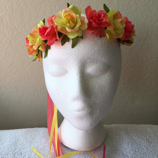 Extra Small Wreath - Orange & yellow roses +