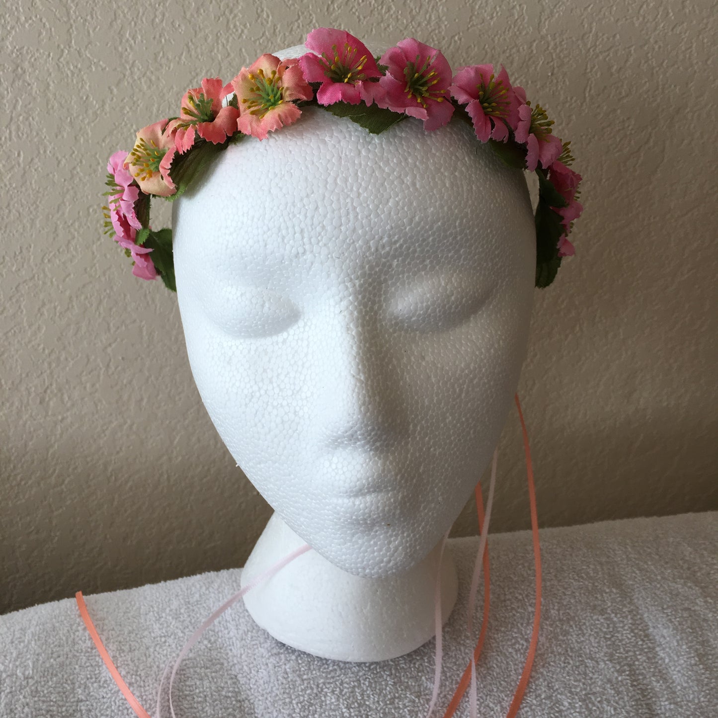 Extra Small Wreath - Pink & peach flowers +