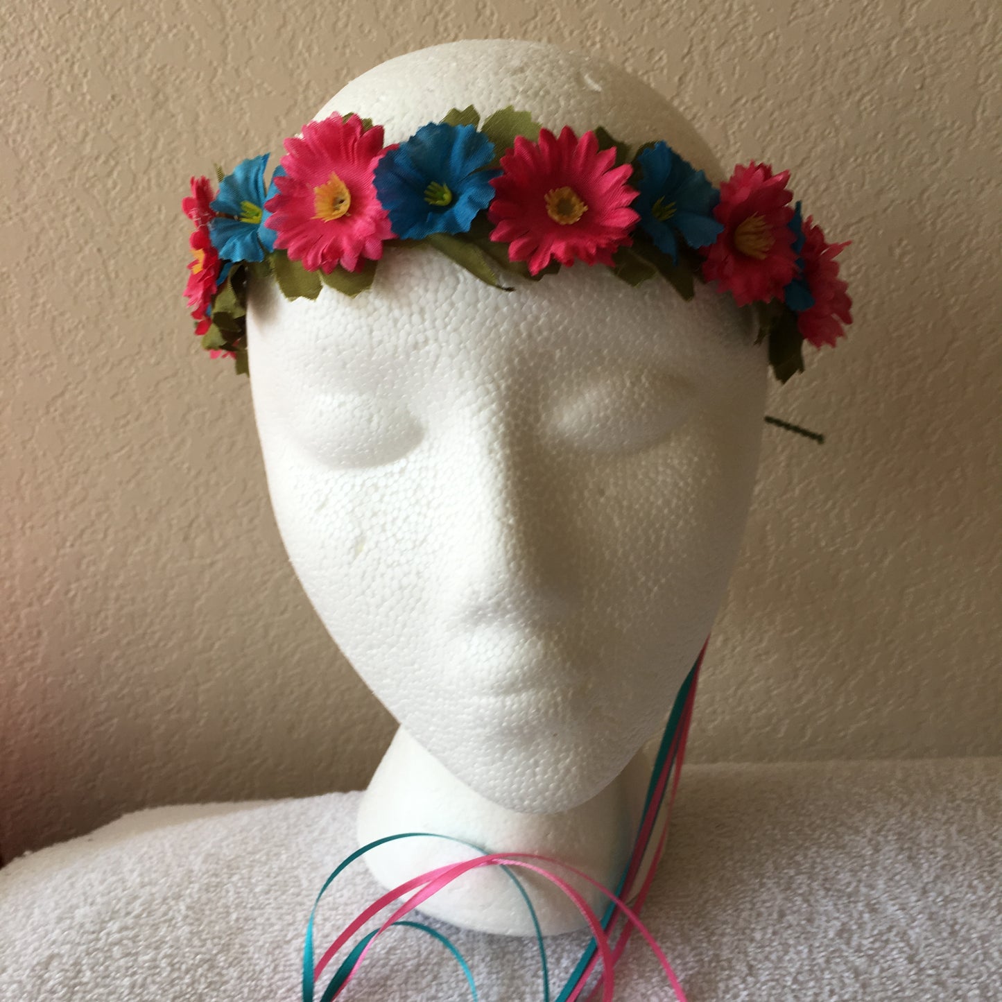 Extra Small Wreath - Hot pink & teal flowers +