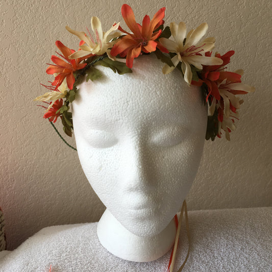 Extra Small Wreath - Beige & rust flowers +