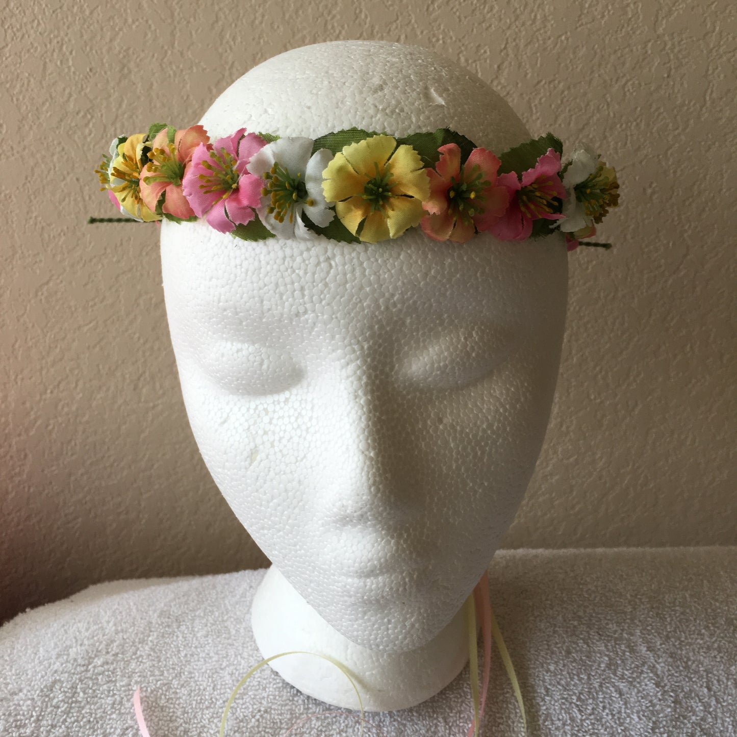 Extra Small Wreath - Yellow , pink, white, & sunset flowers +