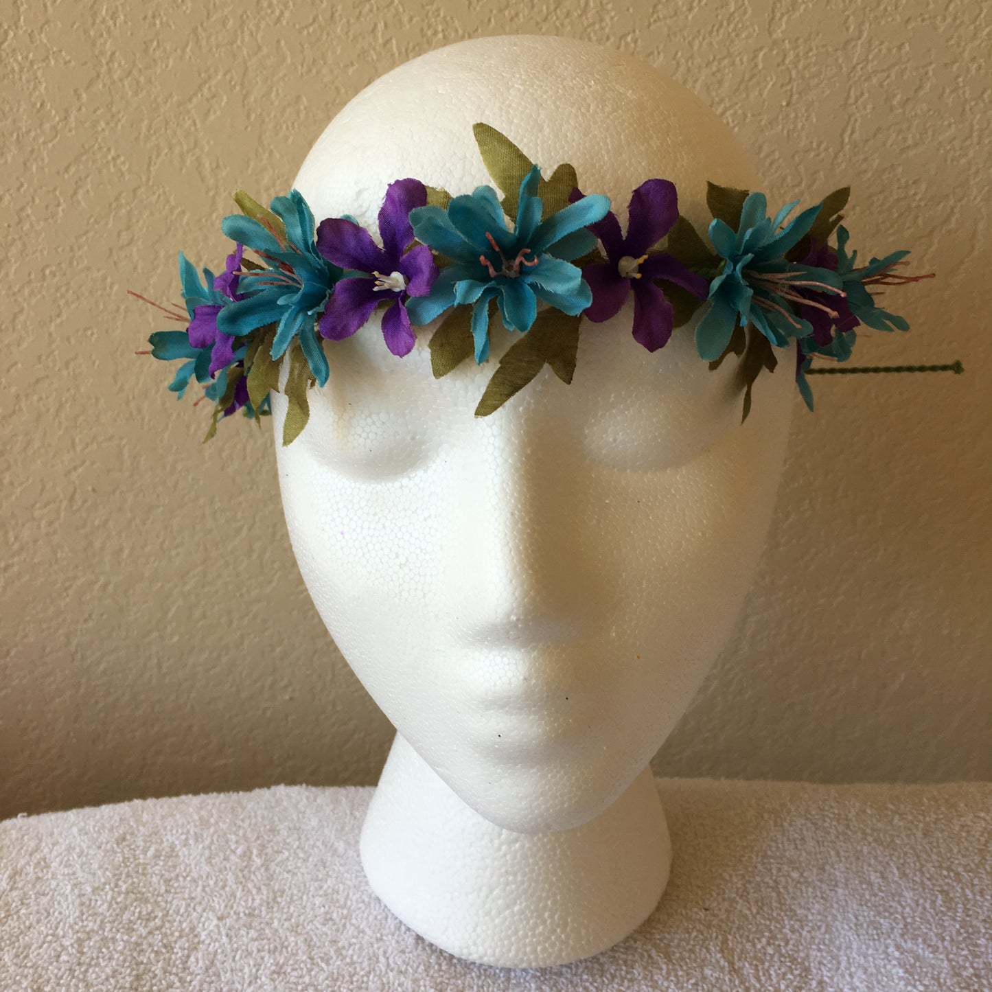 Extra Small Wreath - Purple & teal flowers +