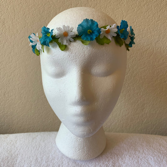 Extra Small Wreath - Teal and White Daisies