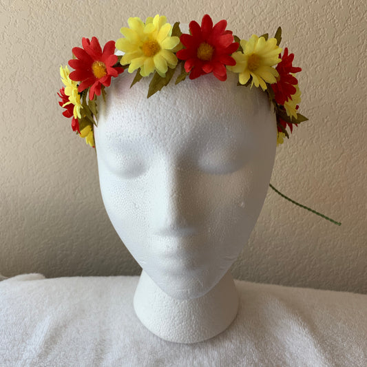 Extra Small Wreath - Yellow and Red Daisies