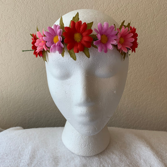 Extra Small Wreath - Pink, Purple, and Red Daisies