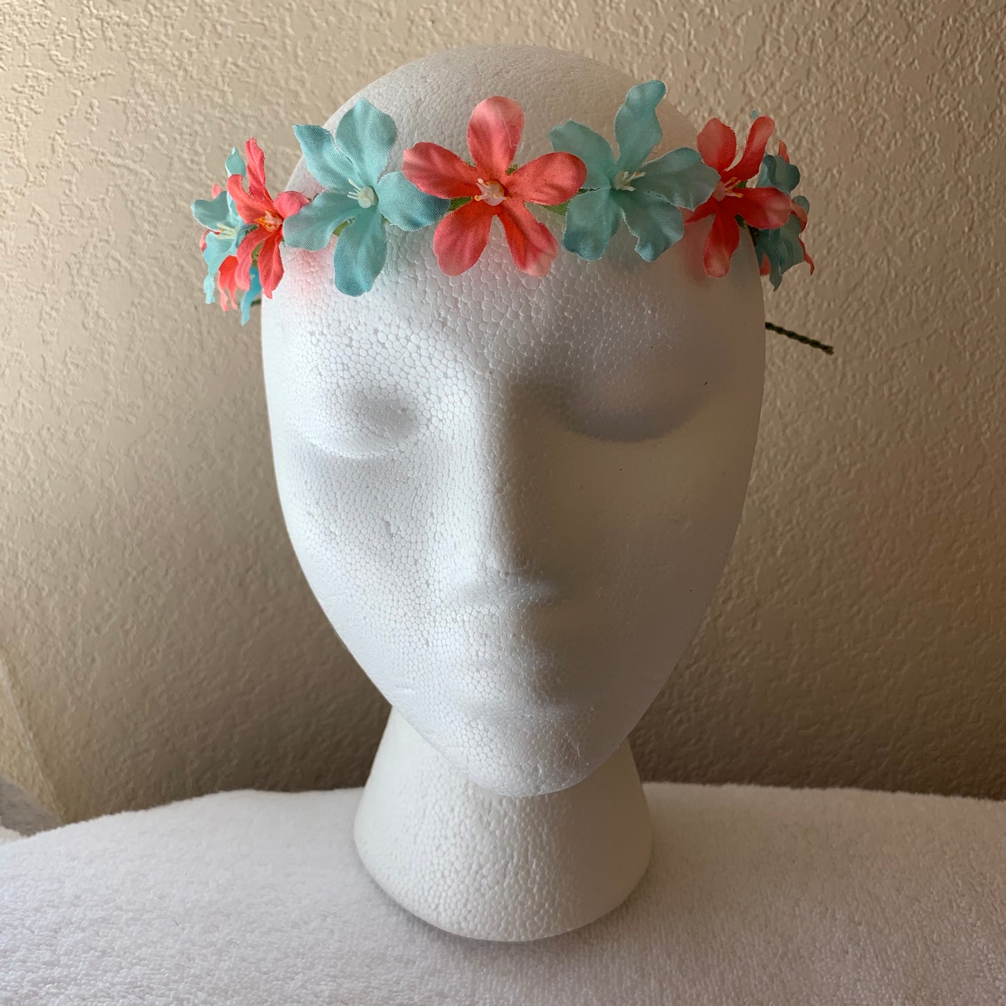 2Extra Small Wreath - Teal and Peach Flowers