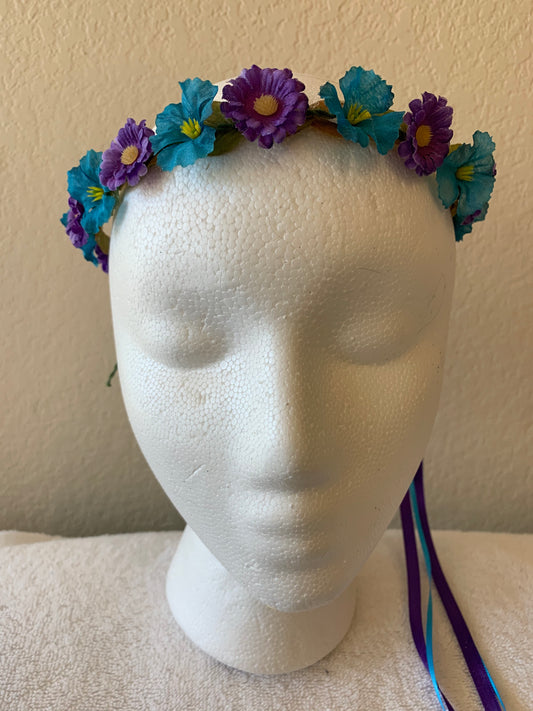 Extra Small Wreath - Purple and Teal Flowers