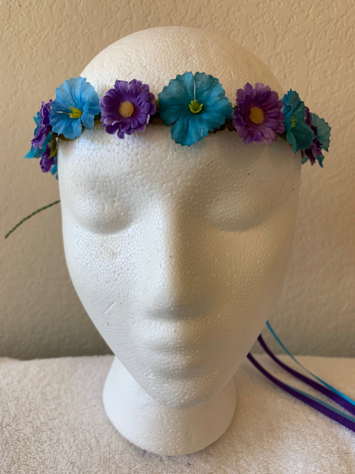 Extra Small Wreath - Purple and Teal Flowers