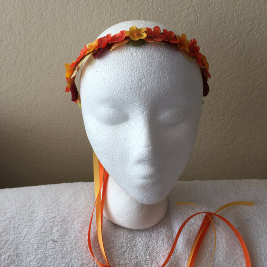 Extra Small Wreath - Mini orange & yellow w/ round leaves