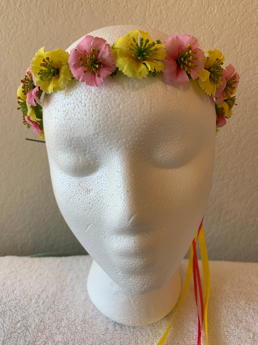 Extra Small Wreath - Pink and Yellow Flowers