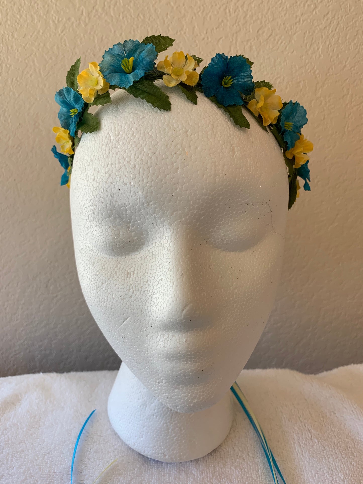 Extra Small Wreath - Teal and Yellow Flowers