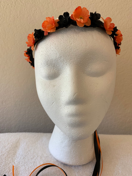 Extra Small Wreath - Orange and Black Flowers