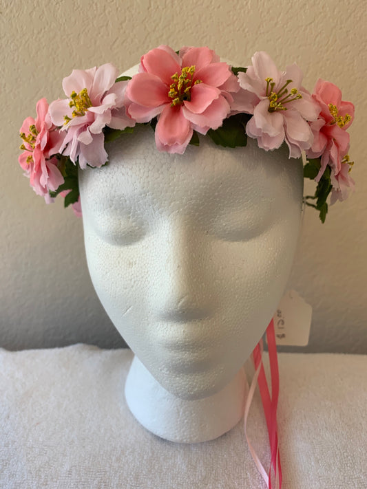 Extra Small Wreath - Pink and Pale Pink Flowers with Yellow Centers
