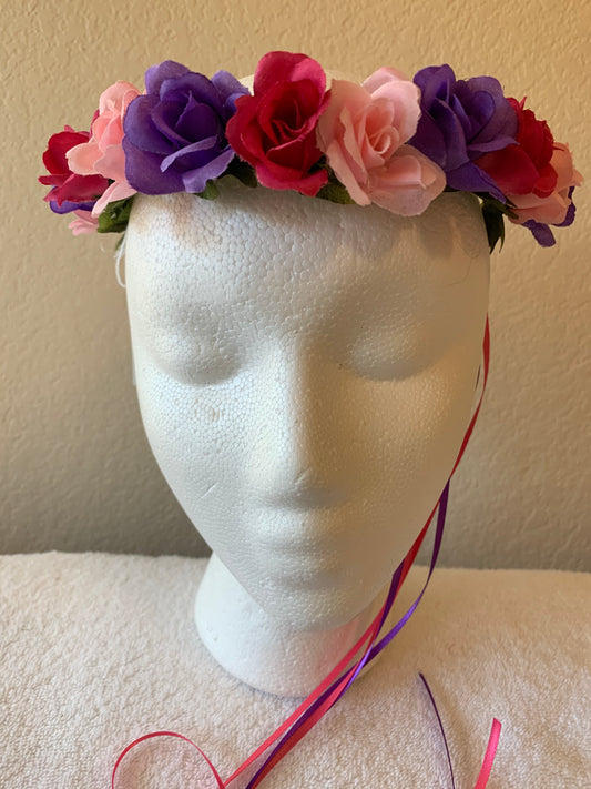 Extra Small Wreath - Light Pink, Hot Pink, and Purple Flowers