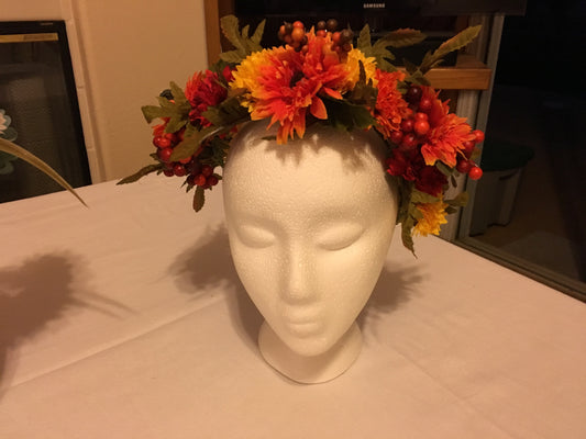 Orange dark centers, orange & yellow flowers, w/ balls